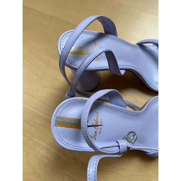 Sam Edelman BNWT "Kia" lilac purple block heel NEW ankle strap open toe - Picture 6 of 10